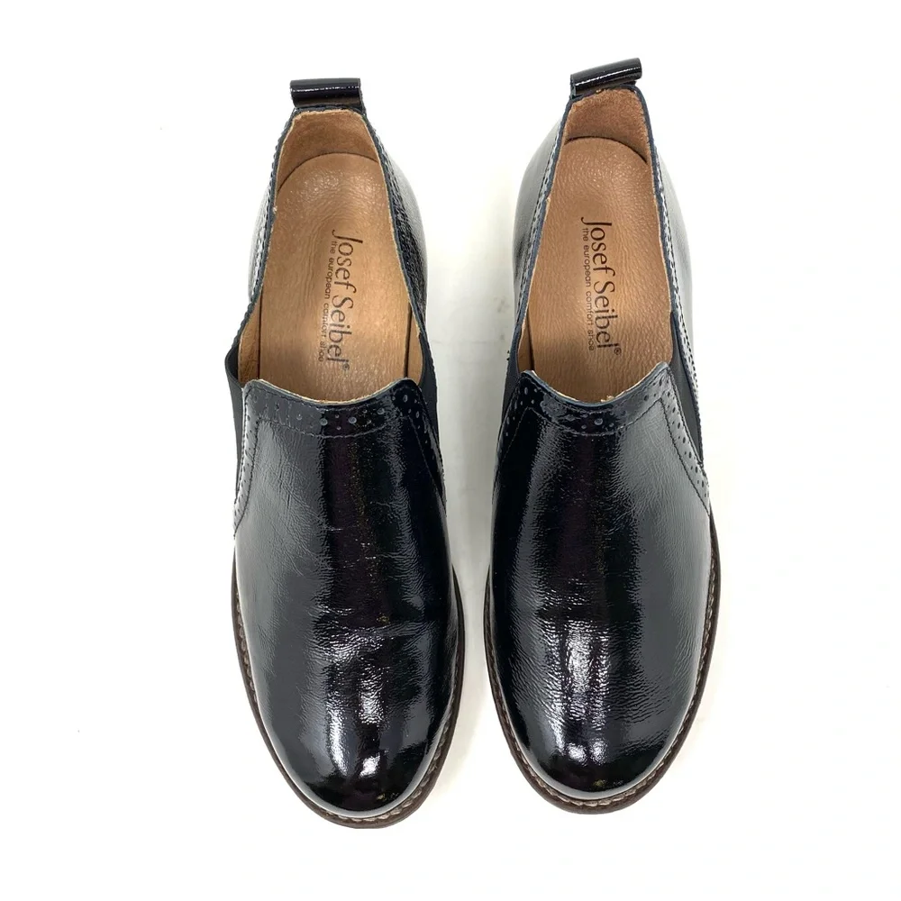 Josef Seibel Sienna 91 Women’s Black Patent Leather Slip-On Comfort Shoe Size 36